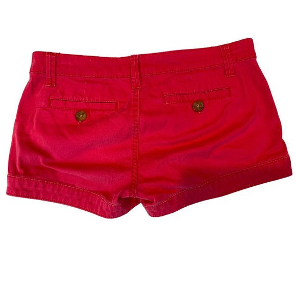 SO Womens Shorts Low Rise Chino Stretch Lightweight Cotton Blend Red Size 3 - Picture 2 of 9